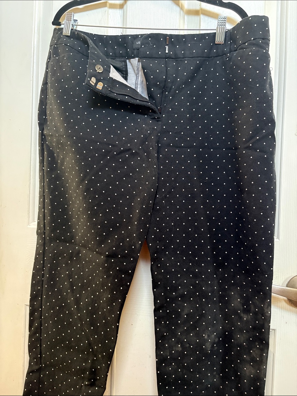 Liz Claiborne Black Polka Dot Skinny Pants